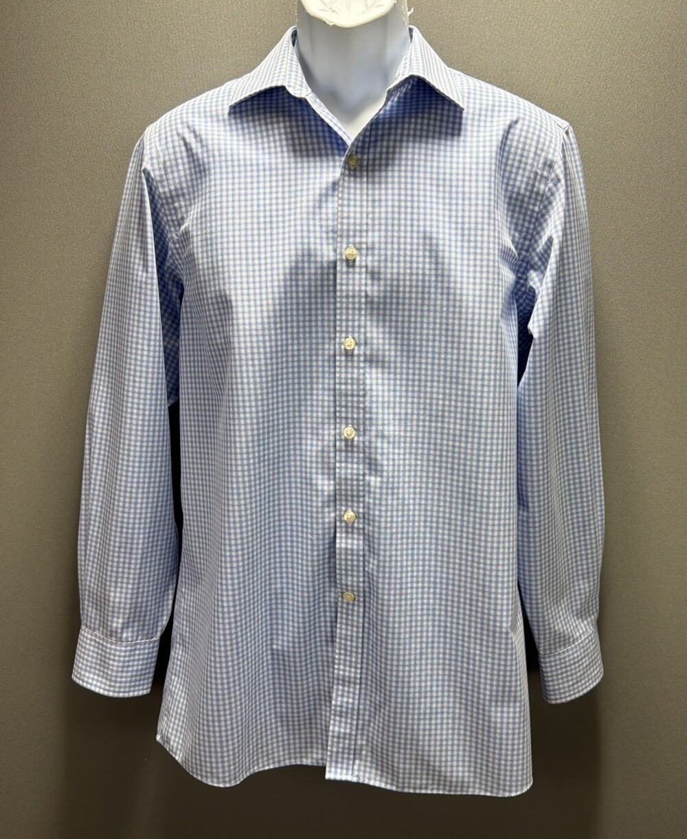 Michael Kors Non Iron Men's Spread Collar Dress Shirt Size 15.5 32/33 M Blue